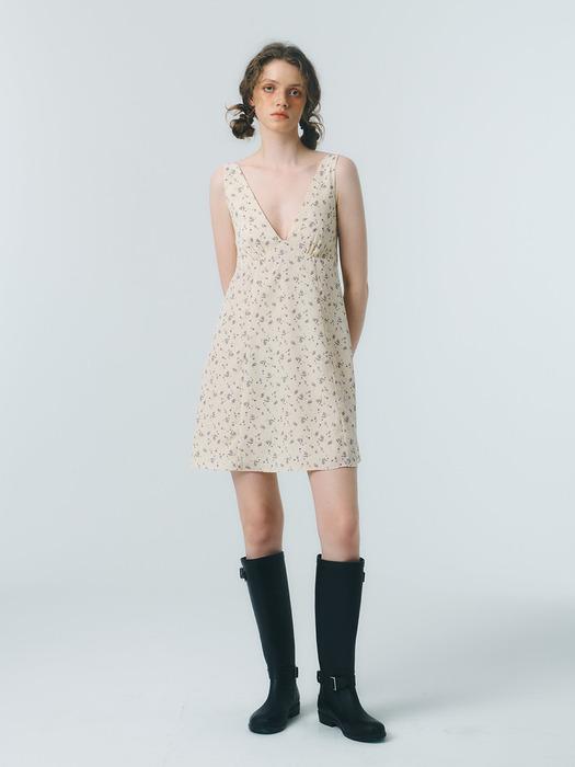 VINTAGE FLOWER ONEPIECE_cream yellow