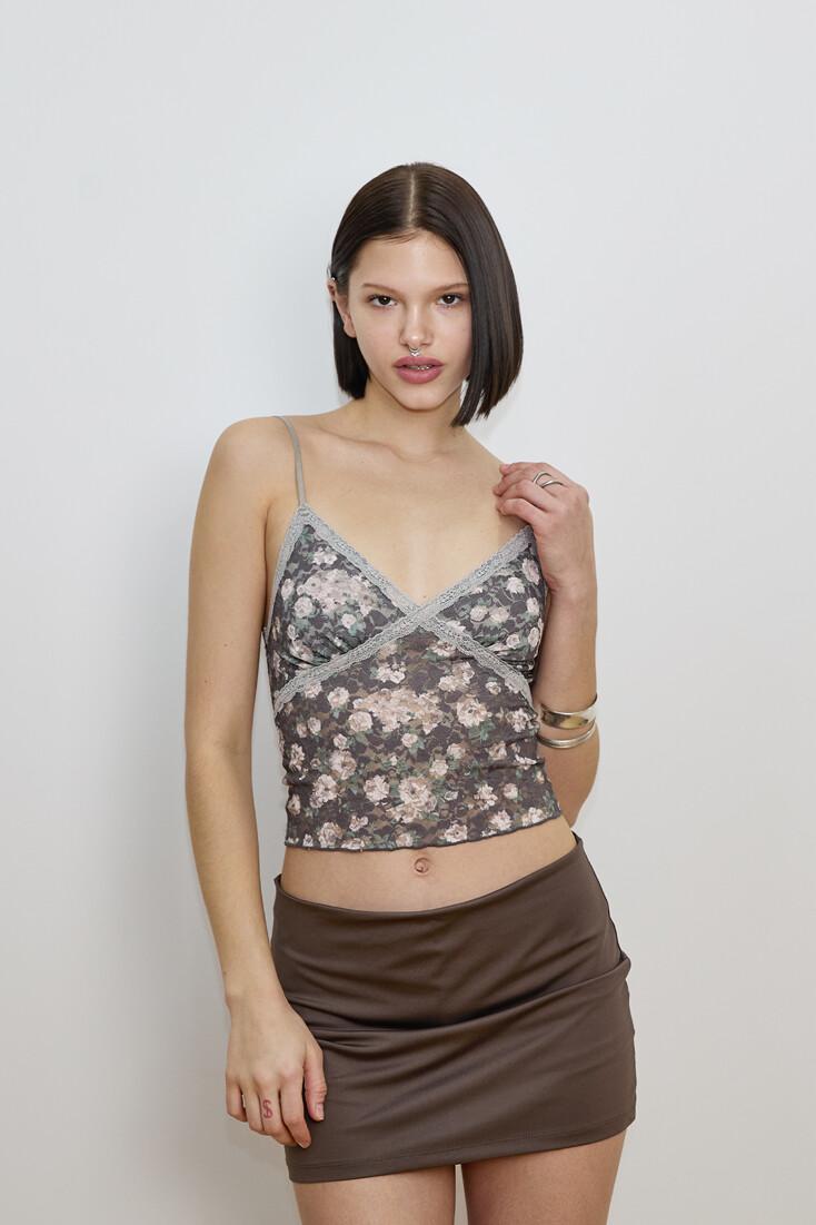 JERSEY SKIRT PANTS (BROWN)