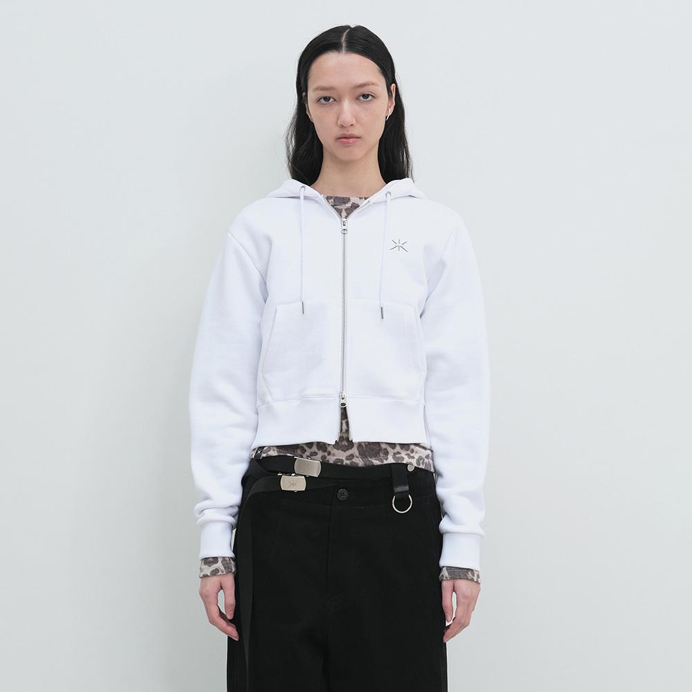 Slim Hood Zip-Up (White)