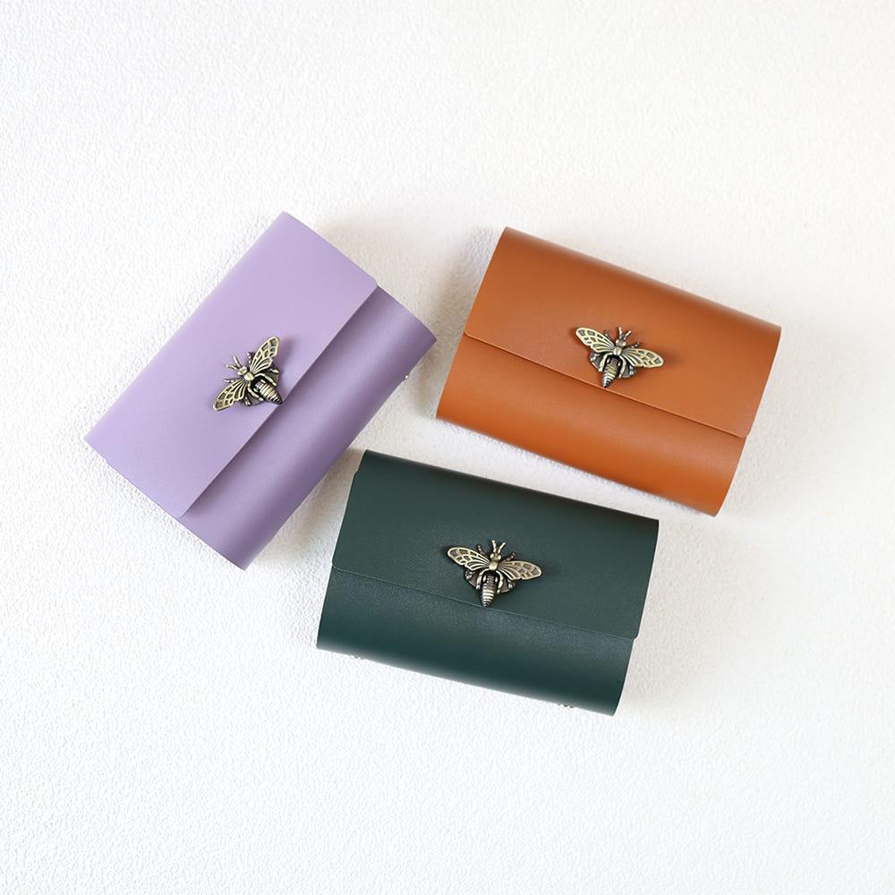 수제 다이어리 6공 바인더 비건가죽 꿀벌장식 A7 A6