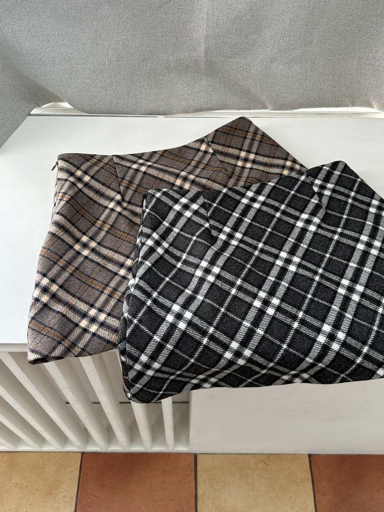 워너마인 [F/W 당일배송/ 속바지안감] damier check miniskirt 아가일 체크 기모 미니스커트 (2color)