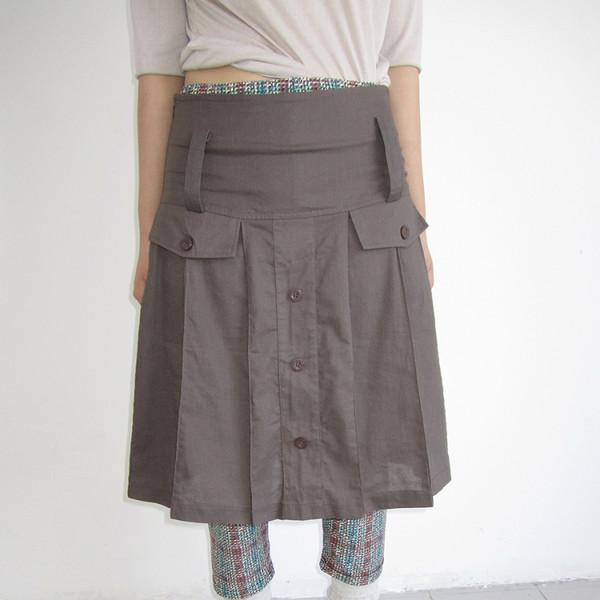 3MONTH Versatile Loose Slim Mid-Length A-Shaped Skirt