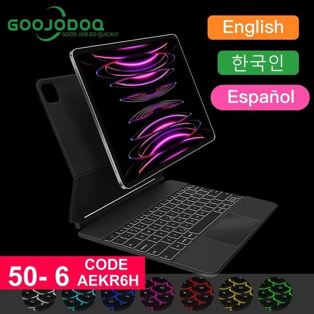 백라이트 매직 키보드 iPad 12 9 12.9 M2 2022 iPad 프로 11 2022 - 2018 iPad 5 에어 4 키보드 스마트 폴리오