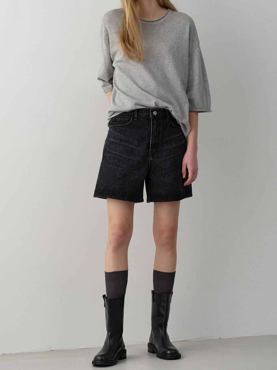 [일부옵션 2차 4/8예약배송] 클래식 데님 쇼츠_vintage black