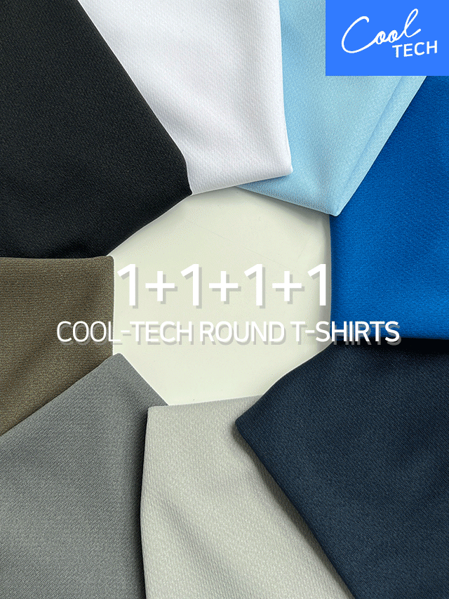 [당일출고] (1+1+1+1)쿨테크 라운드 반팔티(8color)
