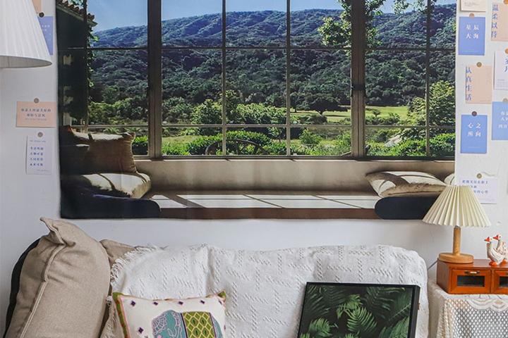 [해외]풍경너머 B 창문 풍경 자연 초대형 패브릭 포스터