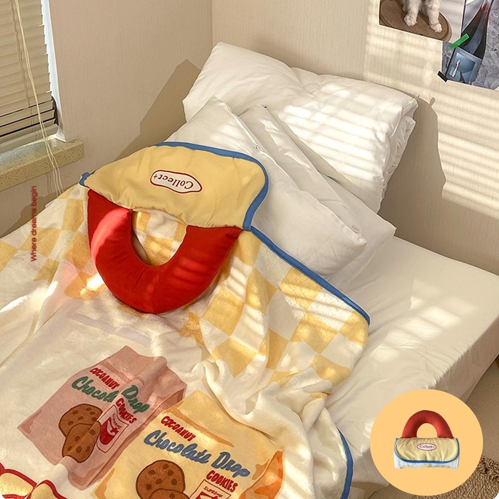 스마일 쿠키 블랭킷 간절기 담요 얇은이불 휴대용 캠핑담요 손잡이