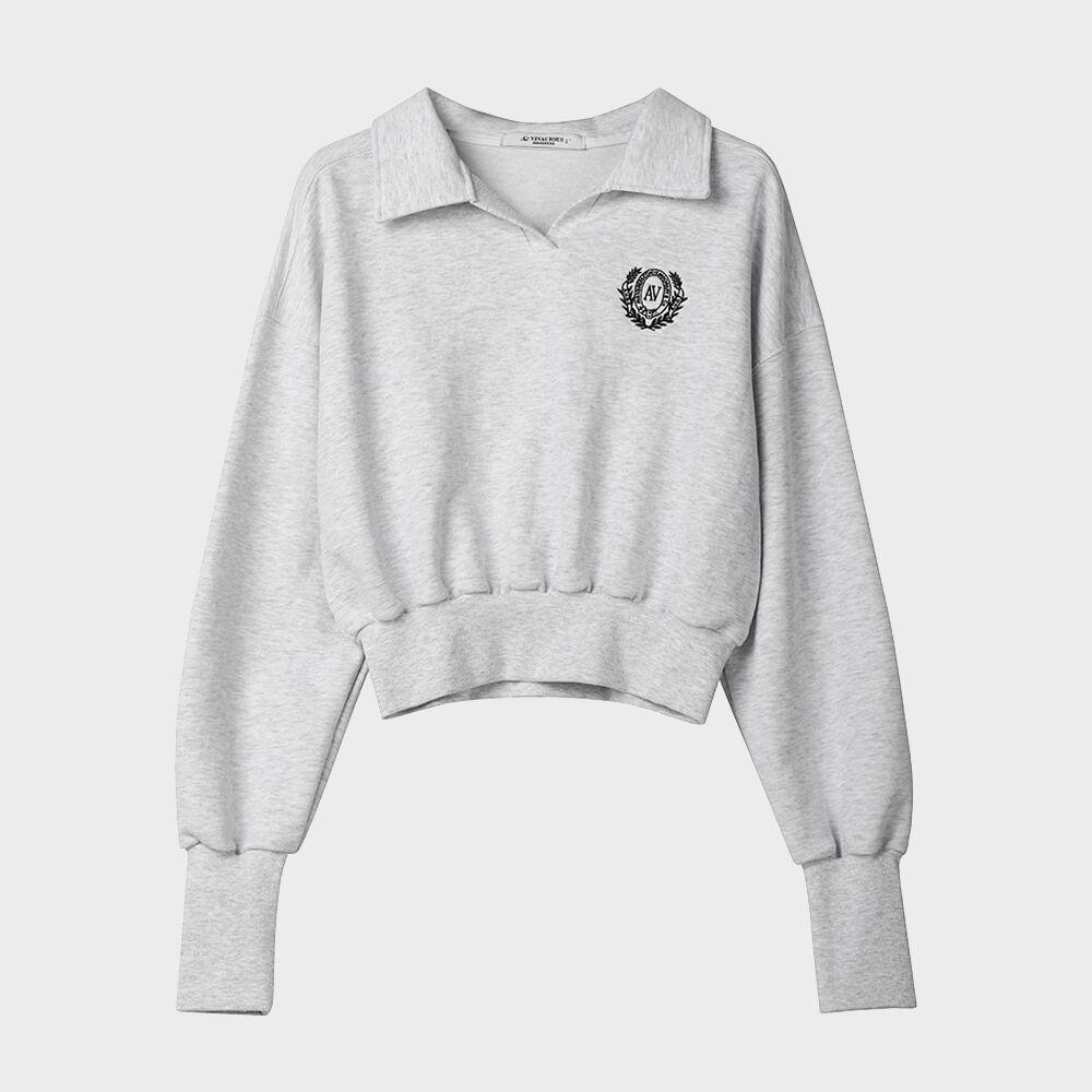SYMBOL CROP COLLAR MTM WHITE MELANGE