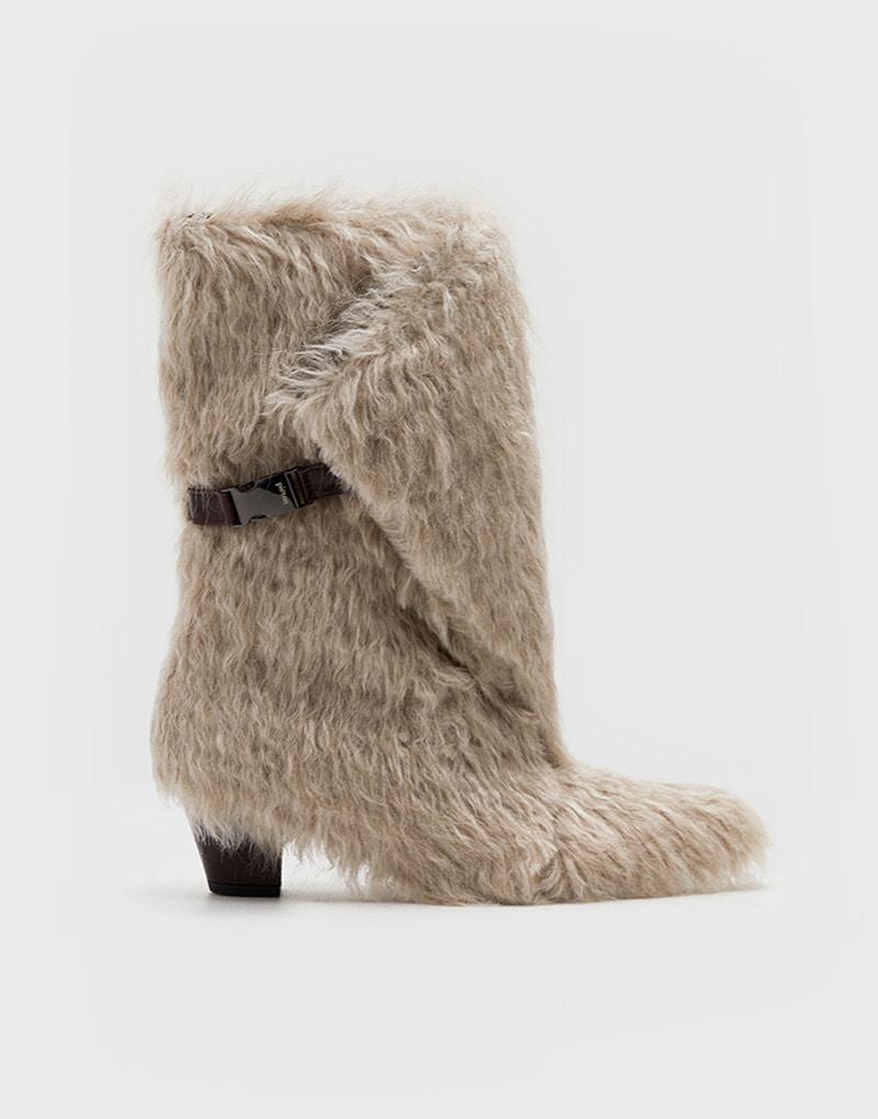 KETA folding boots_beige fur