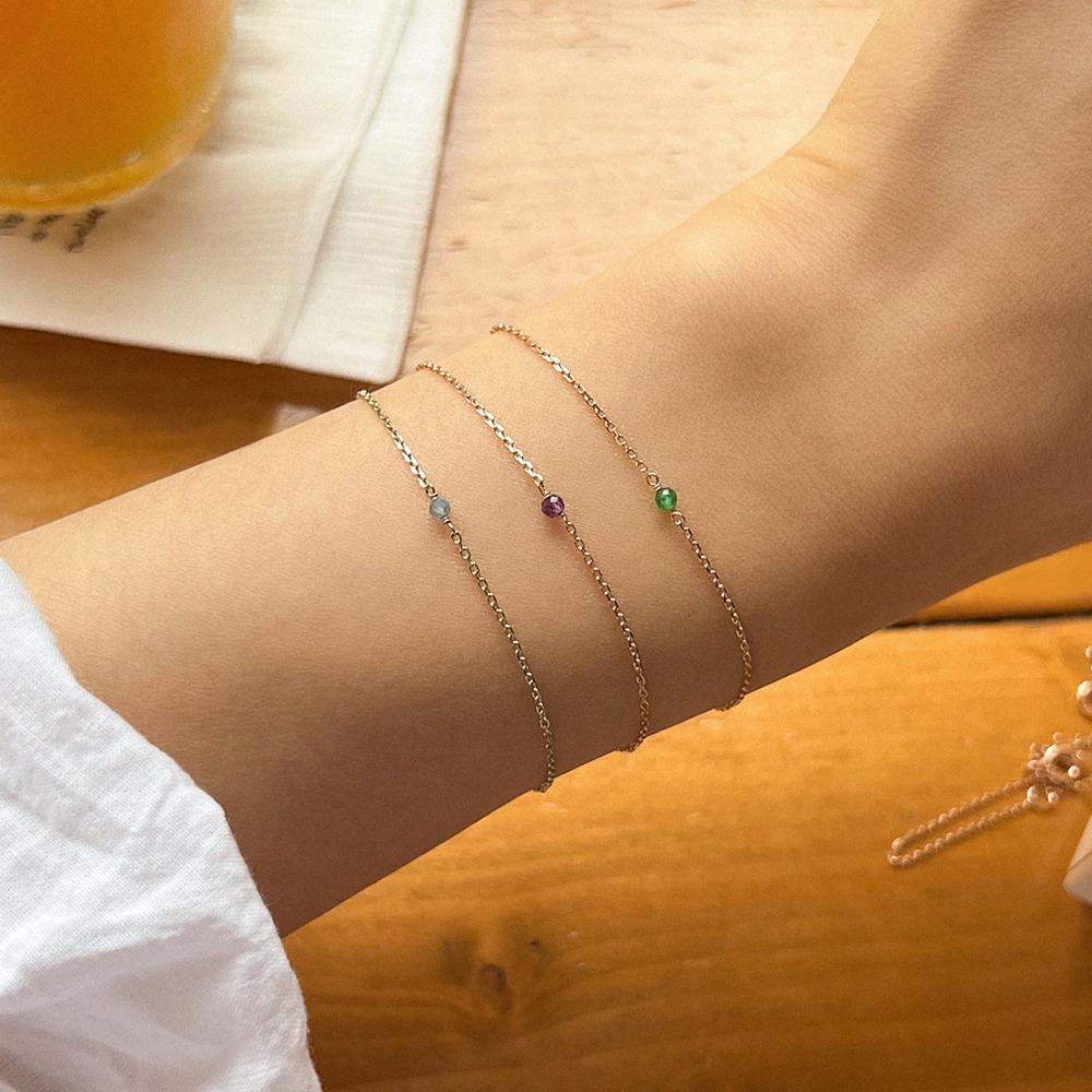 14k 천연석 체인 심플 데일리 팔찌