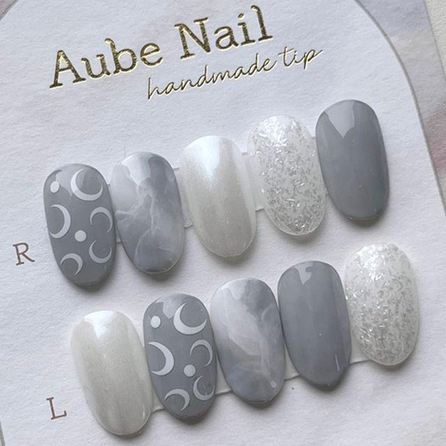 [⚡글루증정⚡] 루나 대리석 수제네일팁/ 대리석네일팁/네일스티커/가을네일