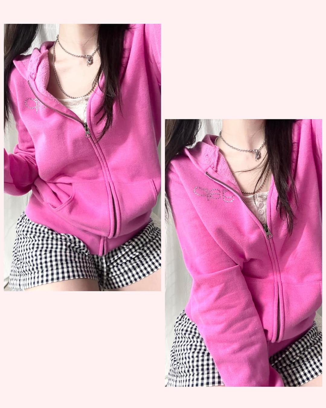 갭 큐빅로고 핑크 후드집업 | 후루츠패밀리