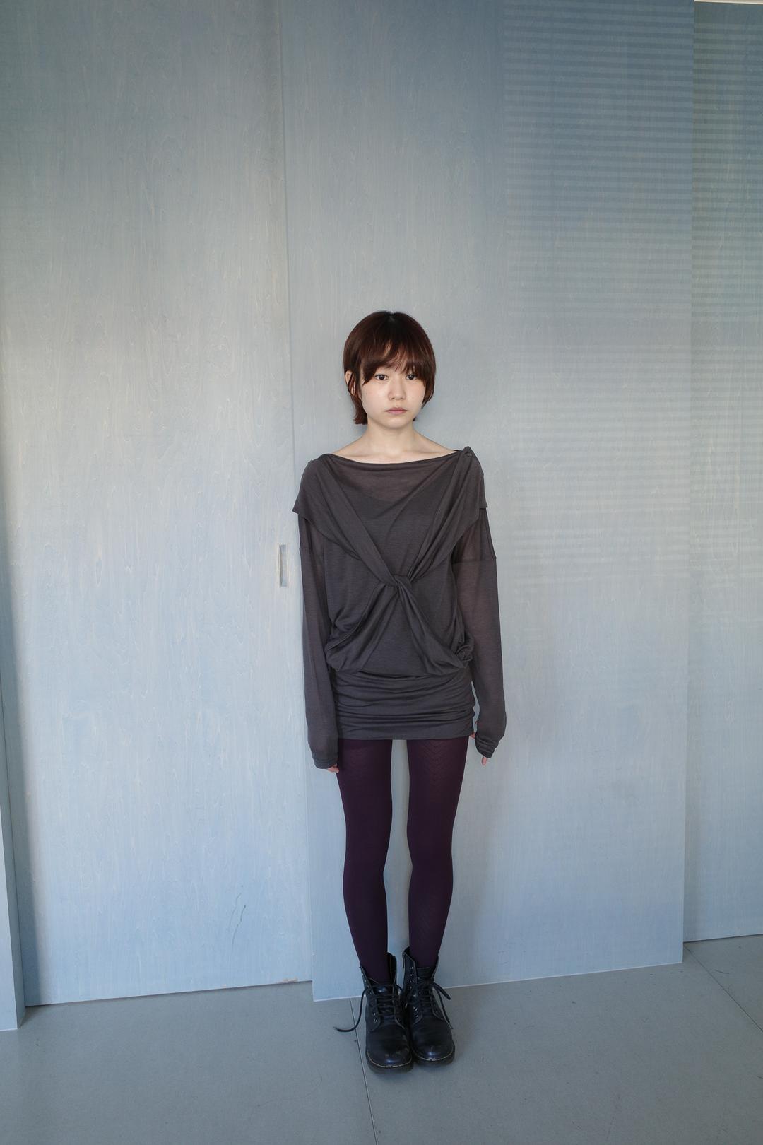 Button drape dress, dark grey (12.10 출고)