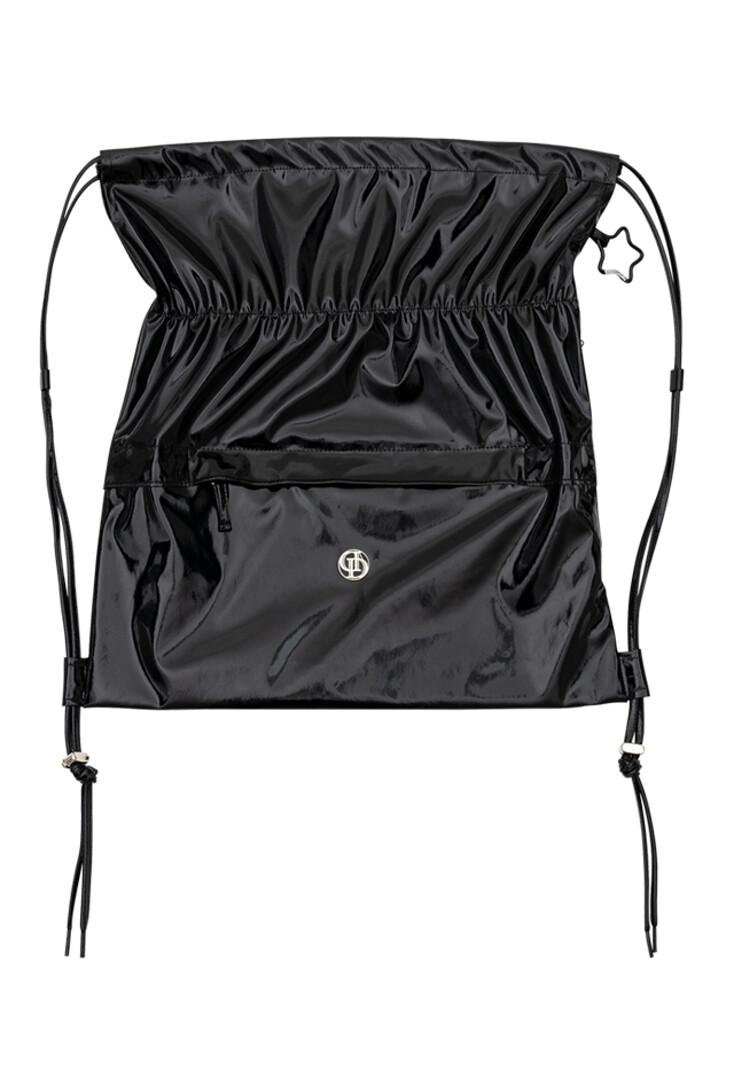 DAMP GLOSSY STRING BACK PACK_BLACK