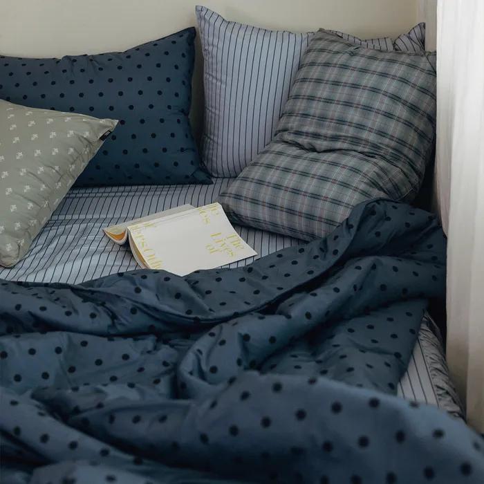 논더스트 도트패턴 알러지케어 이불커버 - 블루 3size