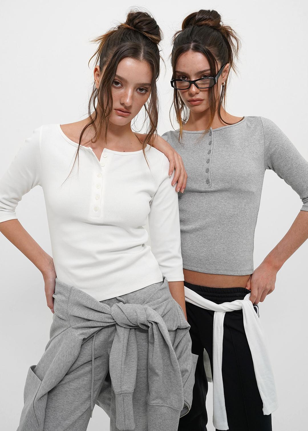 블랙업 [5천장판매] [B-BASIC] 텐션 스탠다드 헨리넥 7부티 (2SIZE)