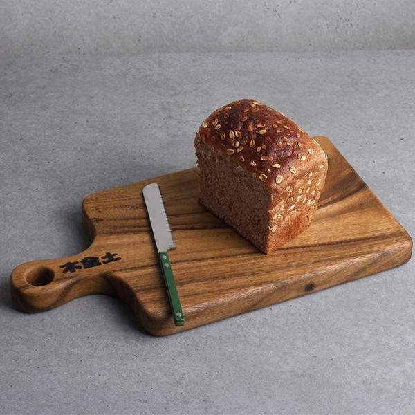 통원목 월넛 직사각 핸들도마