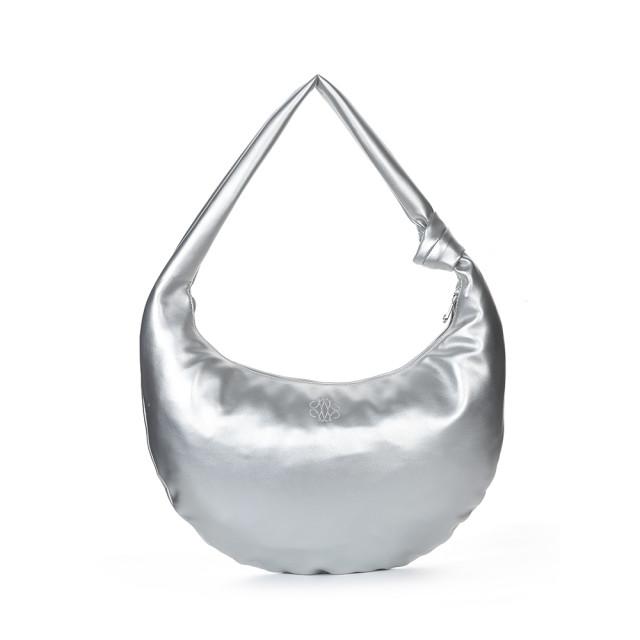 [문가영 착용] NICOLE SHOULDER KNOT BAG_SILVER