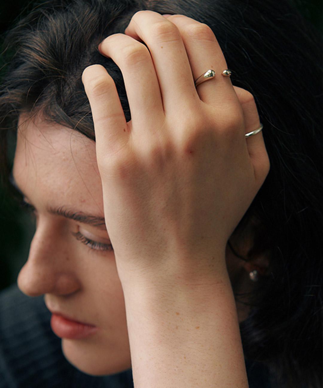 [925 silver] Cinq.silver.58 / ouvert ring