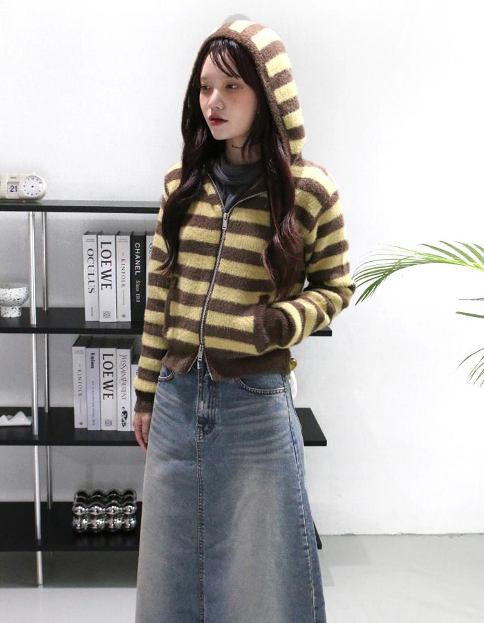 [GIRL] 푸딩 단가라 후드 집업