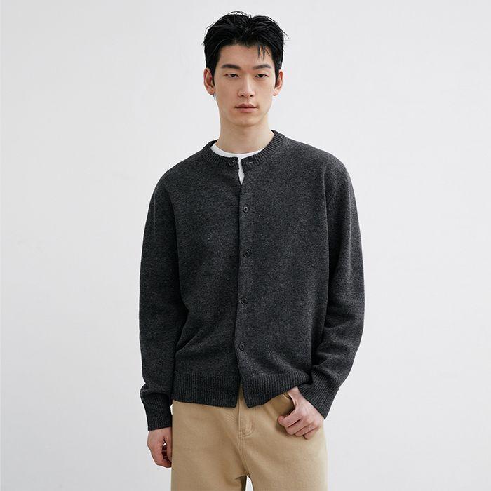 AFTER ROUND CROP CARDIGAN [CHARCOAL]