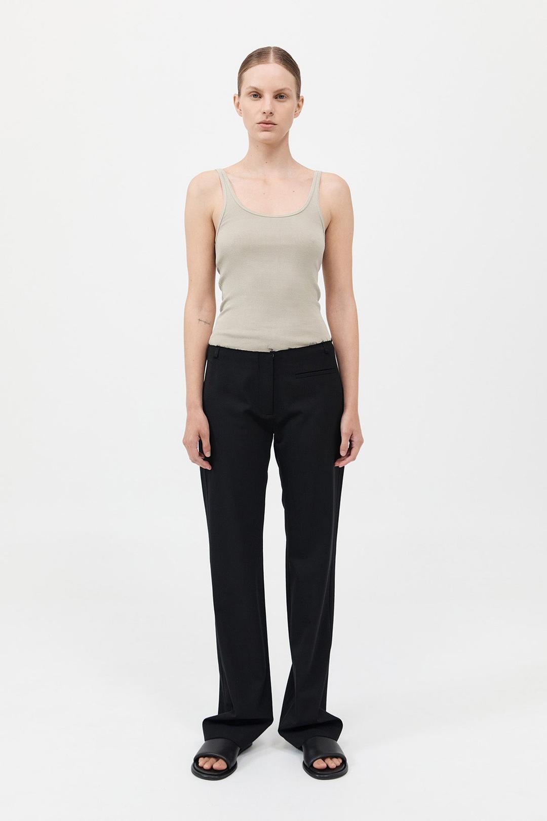 Raw Edge Pants - Black - L