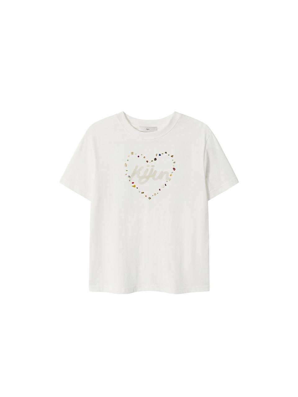 Pebble Heart Tee Off-White