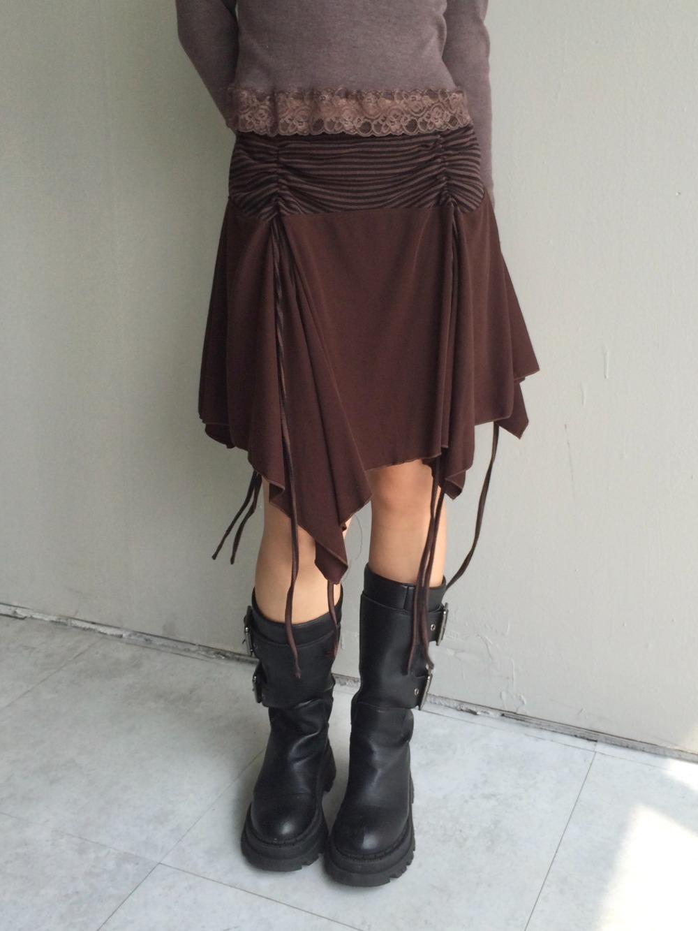 stripe shirring strap flare skirt 스트라이프 셔링 스트랩 플레어 스커트