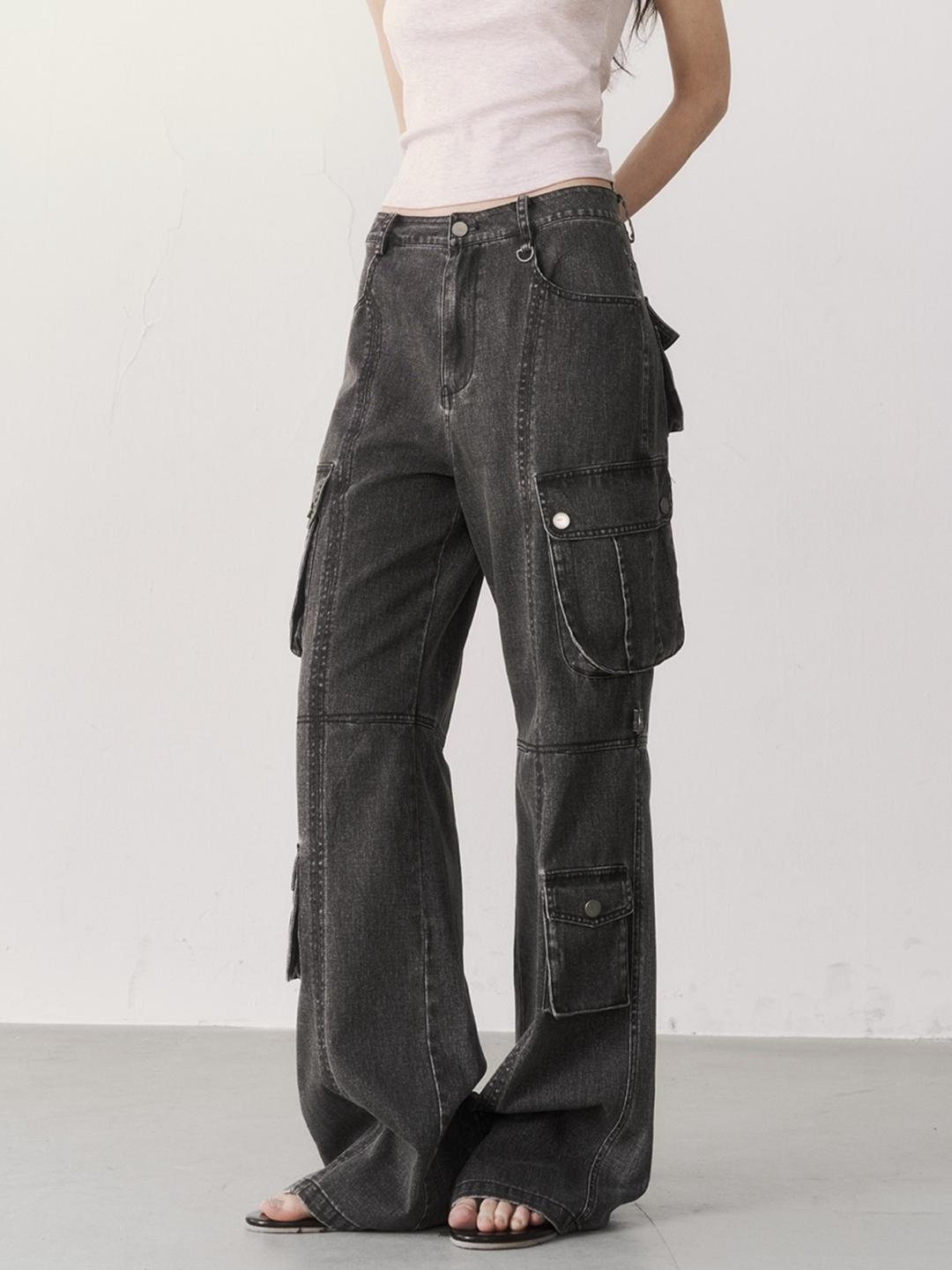 Sweet Letter Urban Washed-out Cargo Pants (2color)