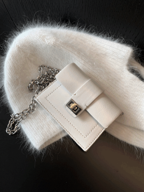 [2color]Chain mini card wallet bag