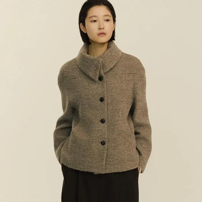 (2차 리오더) classic curve collar short coat_cocoa