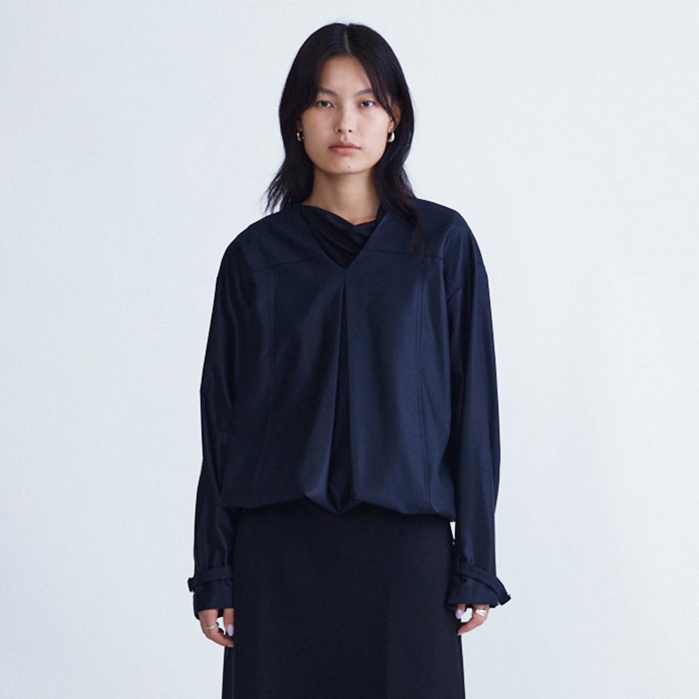 Wool Belt Blouse (Black)