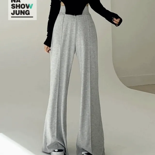 [오픈할인 7%/Made /2가지기장] 호리호리 삥줄 와이드 팬츠 슬랜더핏 하이웨스트 밴딩트레이닝팬츠 데이트룩 봄옷