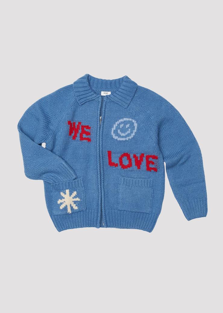 WOOL KNIT JUMPER WE LOVE EVERYTHING BLUE