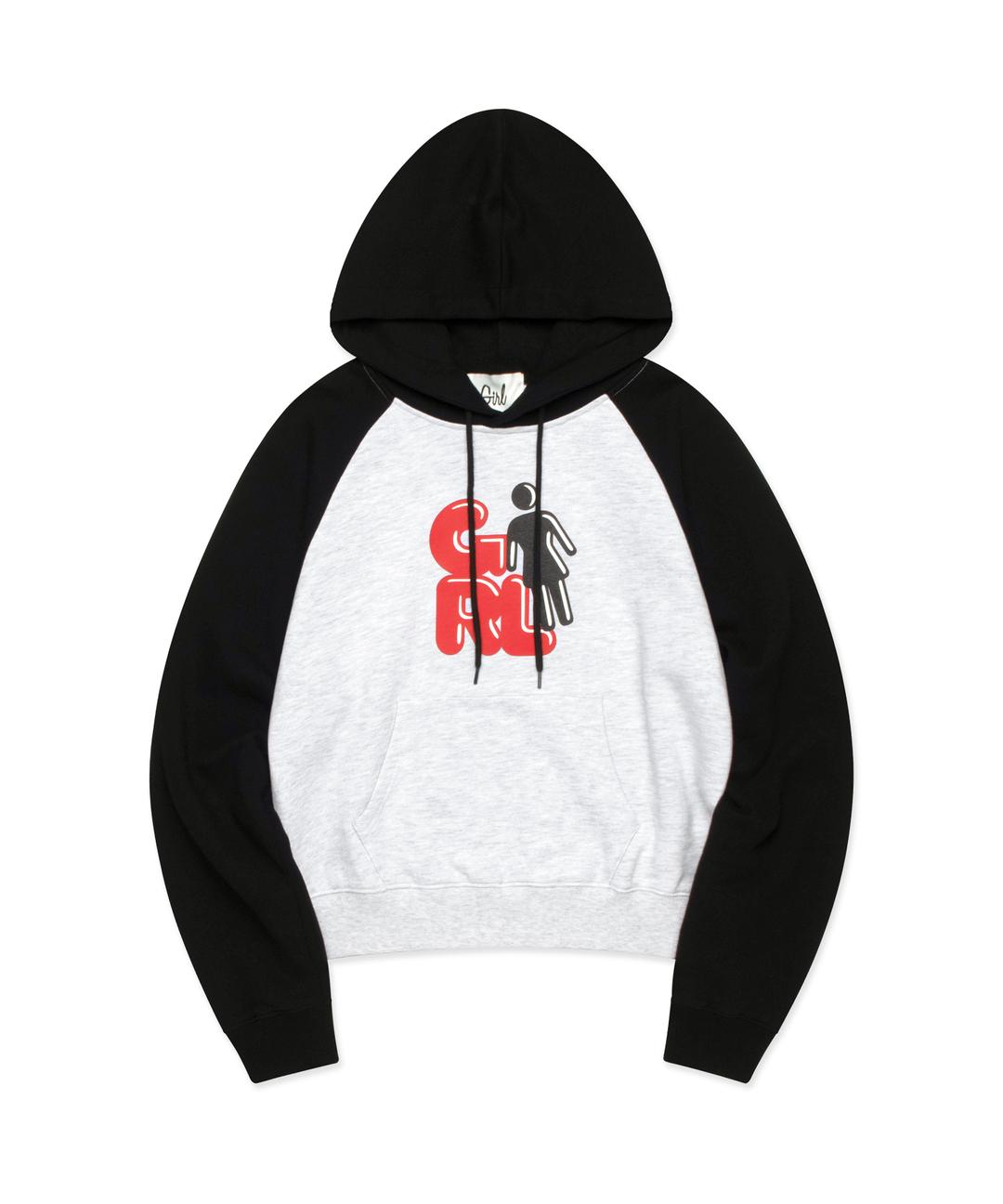 VINTAGE LOGO RAGLAN HOODIE black