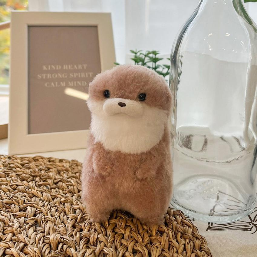 작은 아기 수달 어뮤즈 인형 가방 키링 [동물 봉제 열쇠고리 효달이 귀여운 가방걸이]