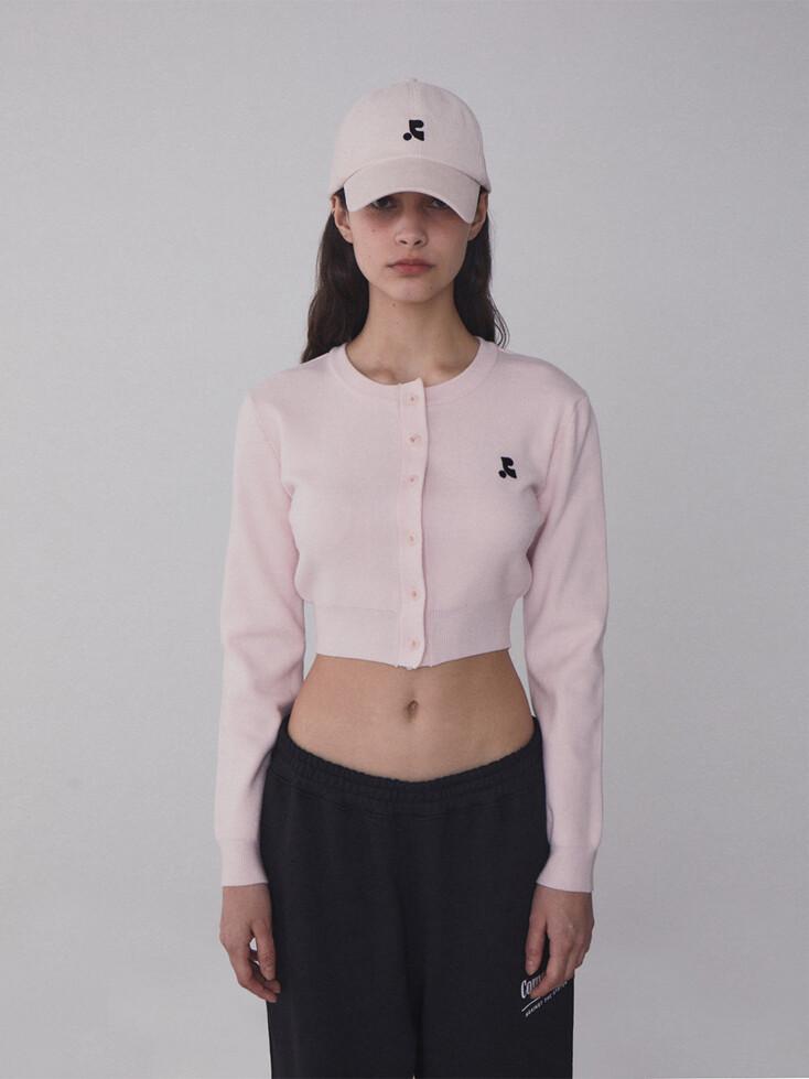 RR CROPPED KNIT CARDIGAN - PINK