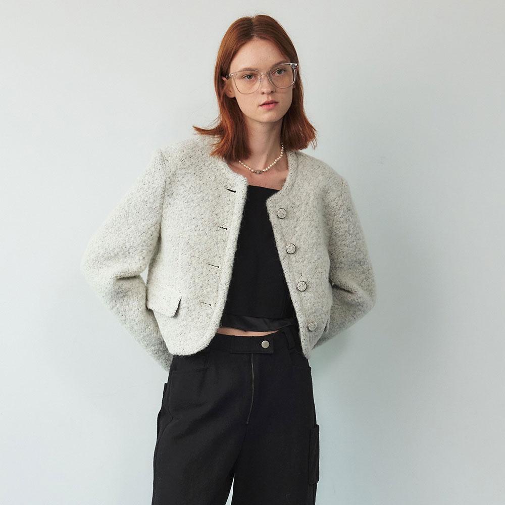 24 Fall_ Cream Melange Alpaca Wool Blazer