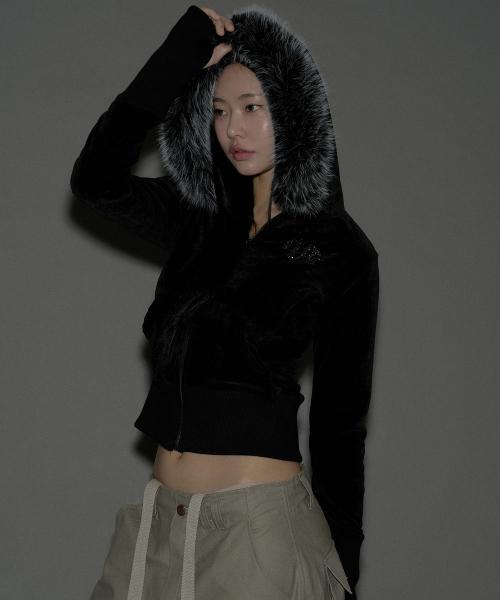 Mari Fur Hoodie Jacket (Ver.2) (Black)