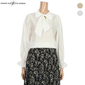 [나인식스뉴욕] 빅 리본넥 밴딩 소매 블라우스 (NO7SH053M0)