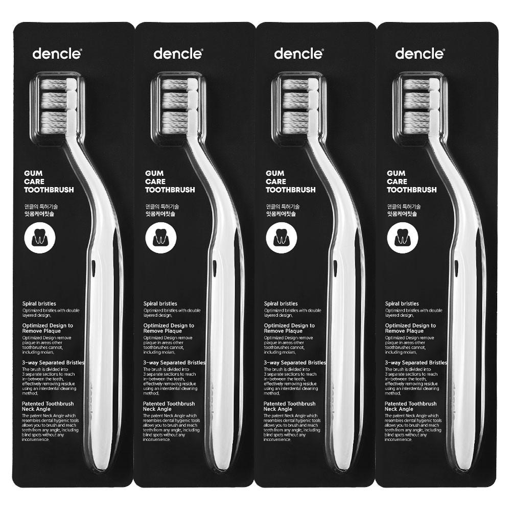 덴클 칫솔 임플란트 크라운 미세모 부드러운 치과 교정 잇몸 어금니 잇몸케어 4개입