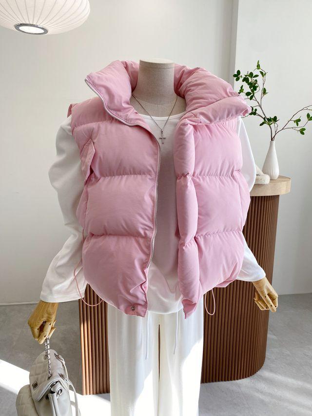 [웰론충전재] 빵빵 여성 오버핏 패딩조끼 4color_블루밍에이치