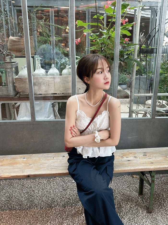 레이첼 레이스 나시 블라우스 - 2color