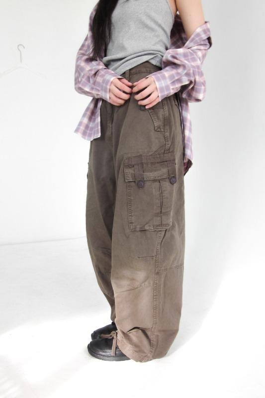 tape cargo pants (3color)