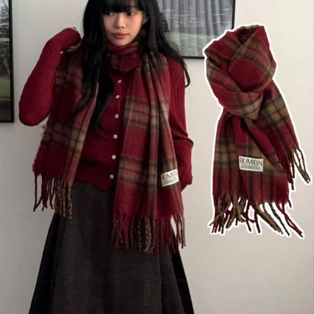 [❤사장추천템] 메리 윈터 레드 체크 목도리