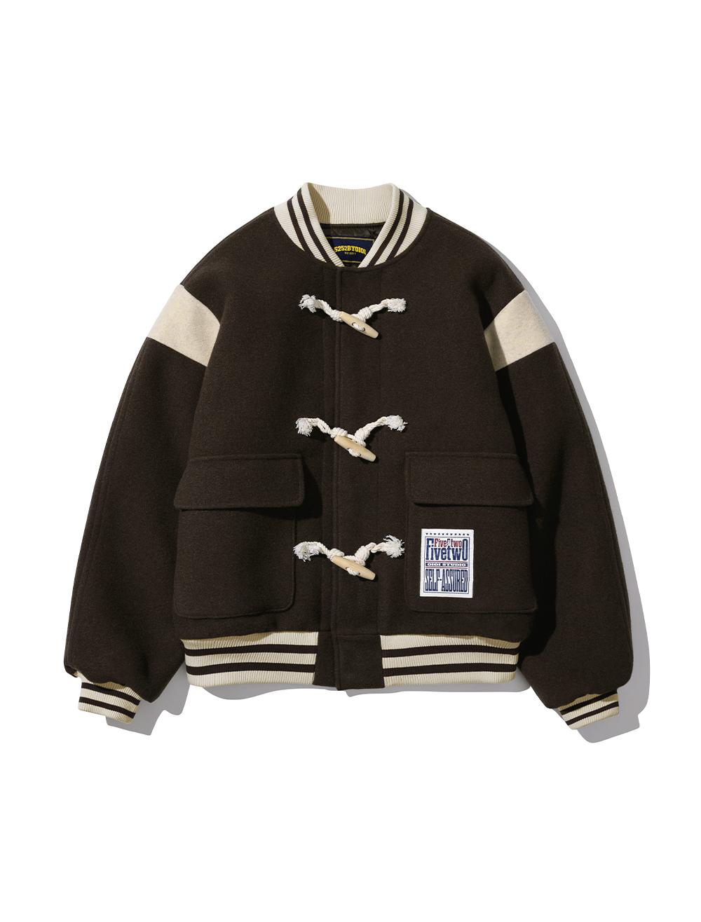 COLOR BLOCK WOOL BASEBALL JACKET