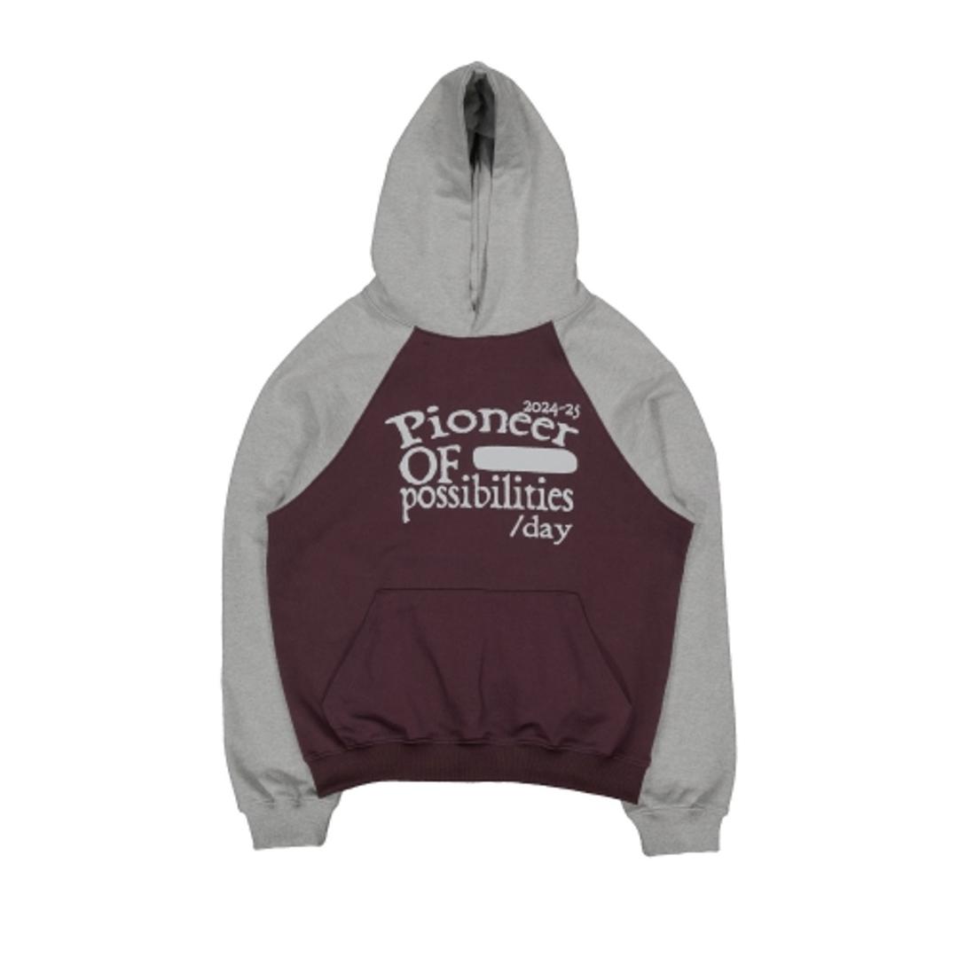 TCM pioneer raglan hoodie (burgundy/grey)