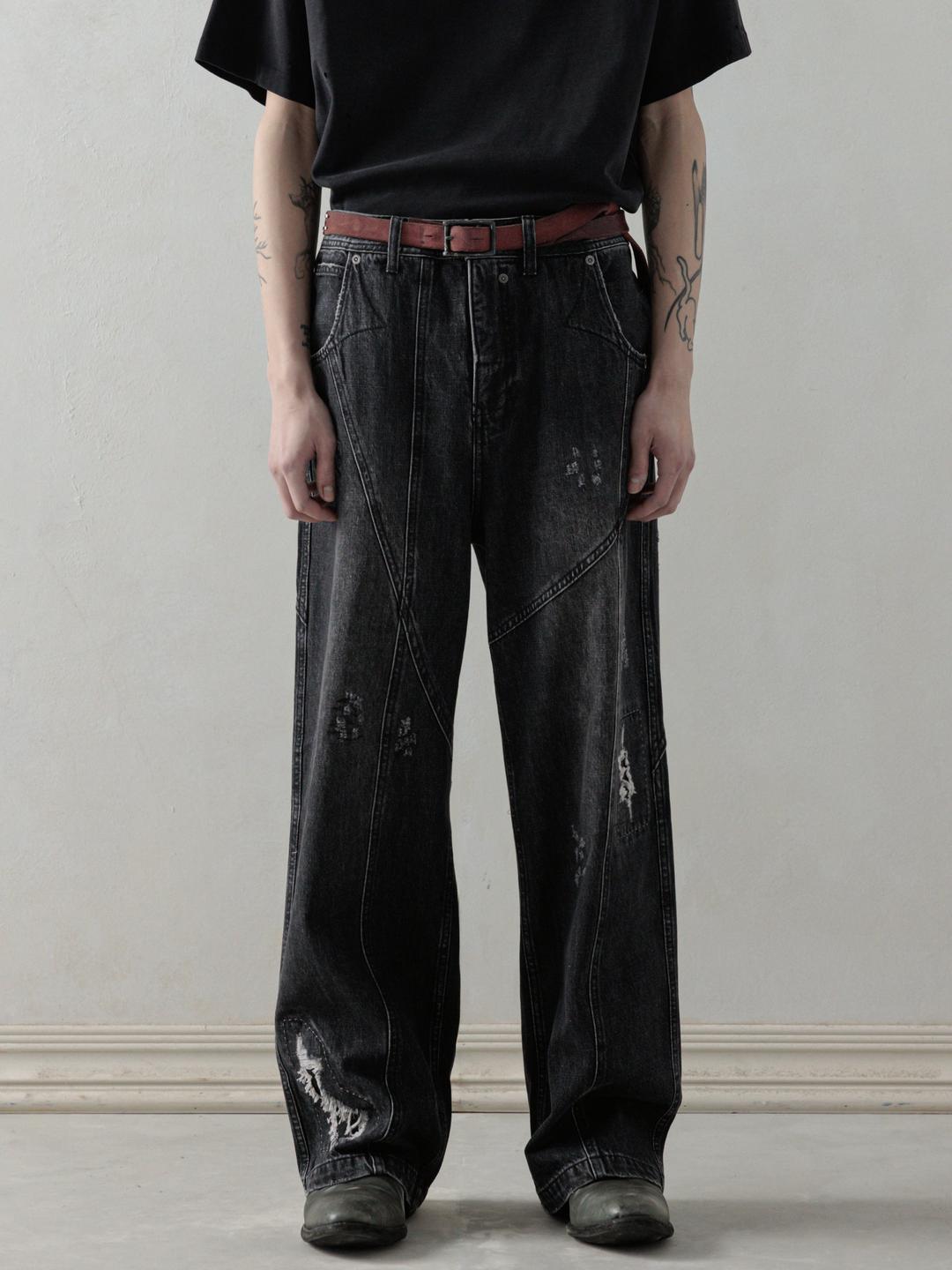 25SS｜Worn-out Denim (Washed Black) - 46