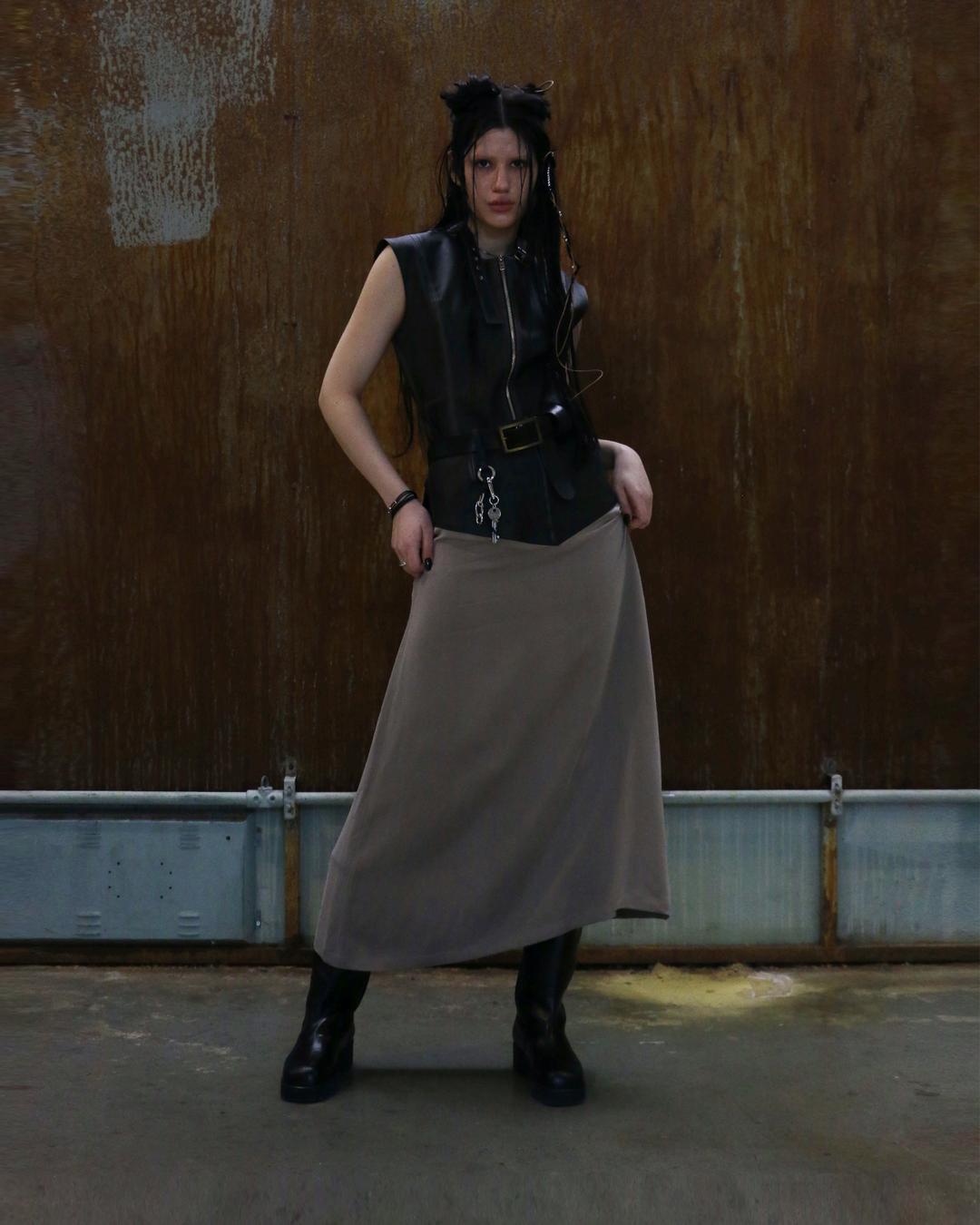FAUX LEATHER SATIN SKIRTS