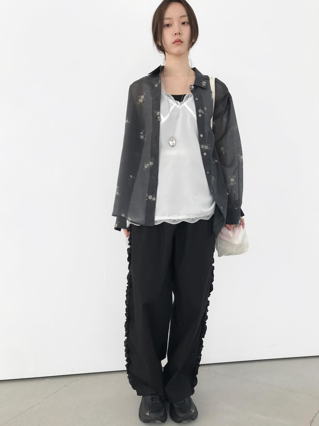 Poppy Frill Pants, Black (2c)